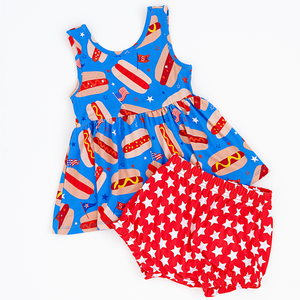It's The Fourth of July and It Makes Me Want a Hot Dog Real Bad Bummie Set
