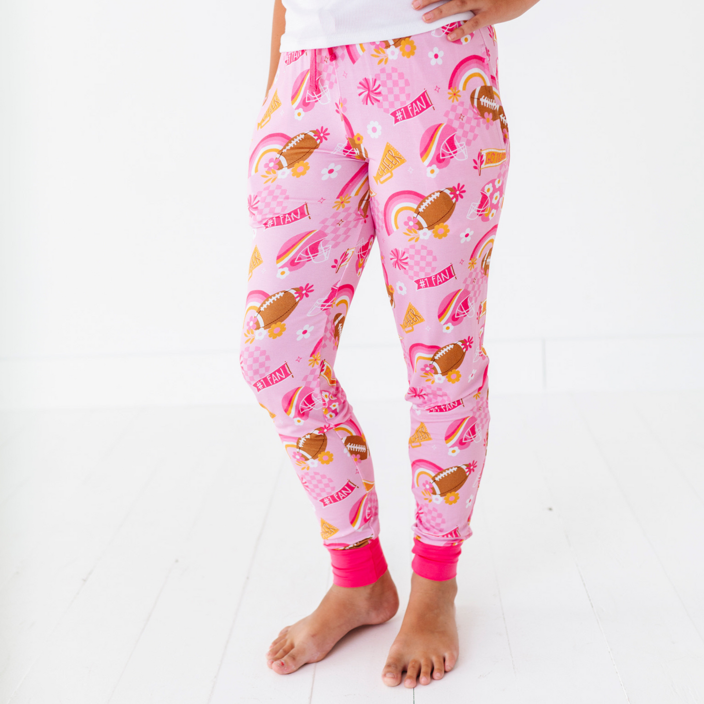 On Game Days We Wear Pink Joggers - Bigger Kids