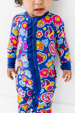 I'm Groovy and I Know It Convertible Footies with Ruffle