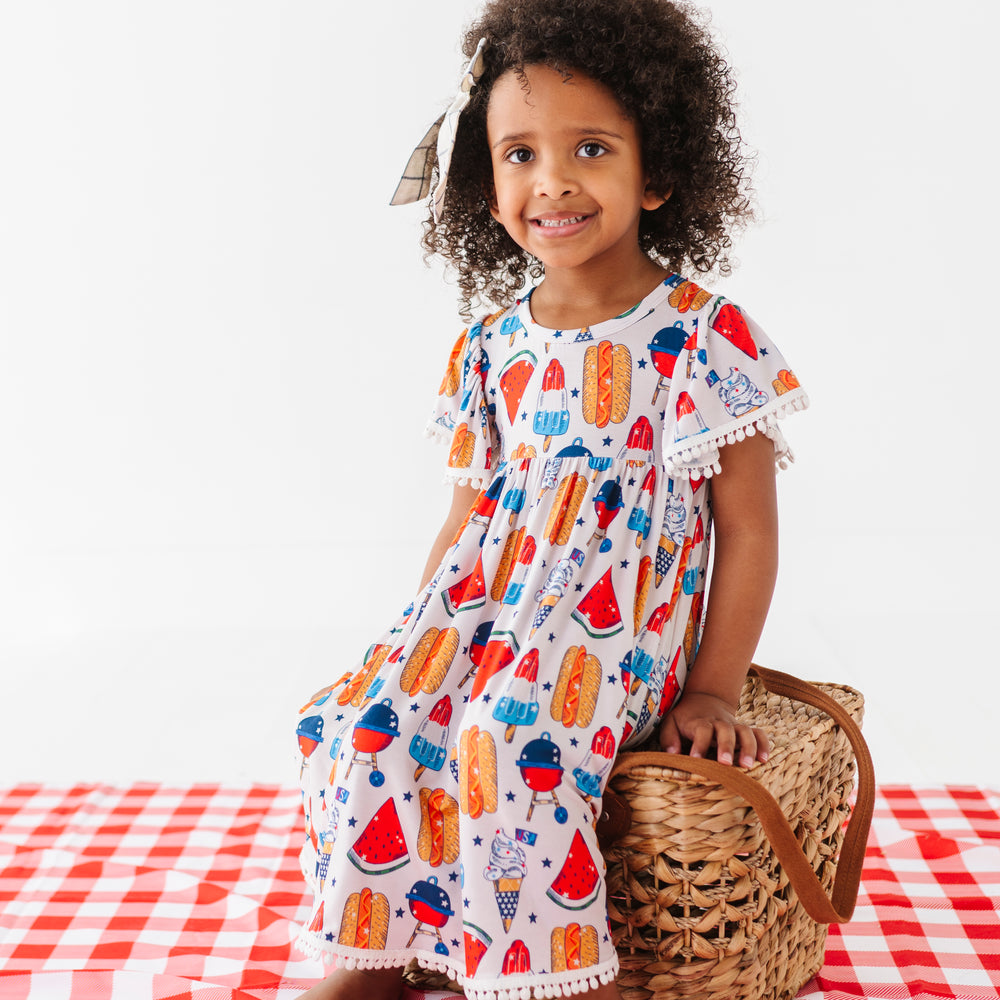
                      
                        Red, White & BBQ Pom Pom Dress
                      
                    