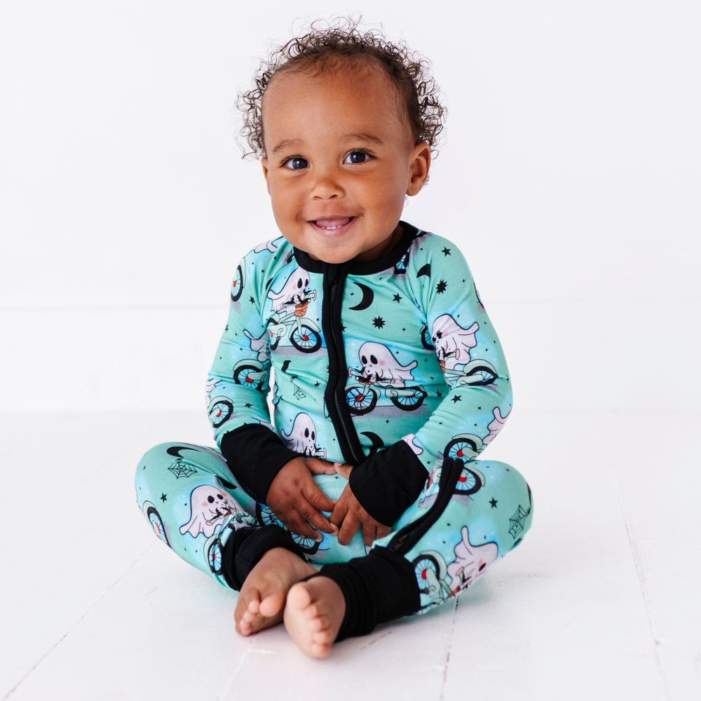 Boy in Ghost Motorcycle Pajamas by Kiki and Lulu