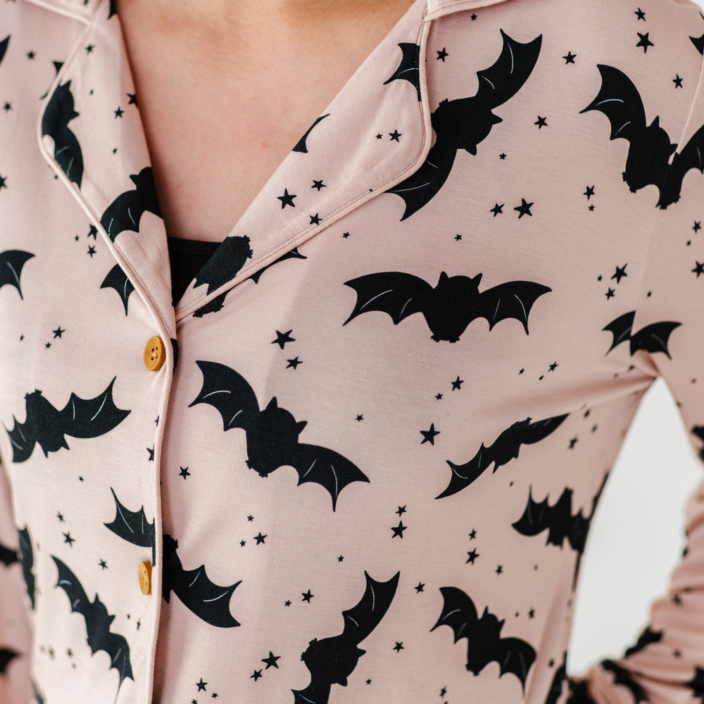 Mom in Bats Halloween Pajamas by Kiki and Lulu