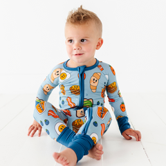 Don't Go Bacon My Heart Convertible Footie in Blue