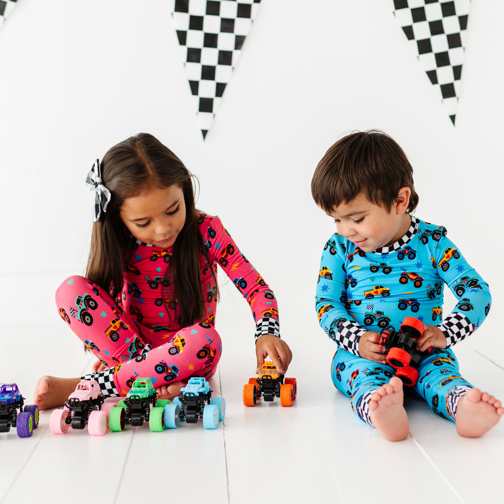 
                      
                        Sibling matching monster truck pajamas
                      
                    