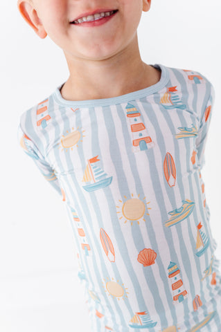 Boardwalk Buddies Blue Shorts Pajamas