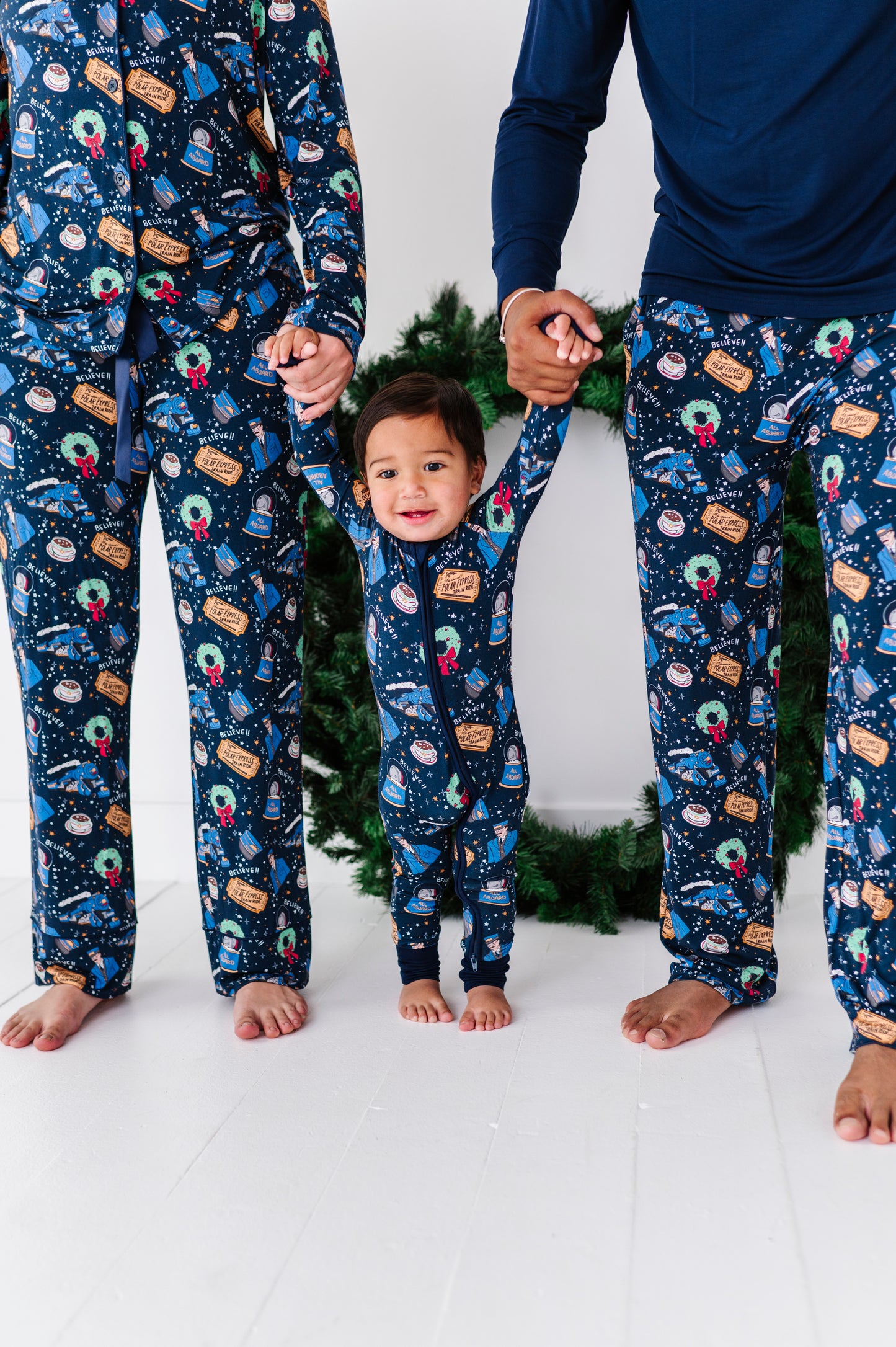 Christmas Train Baby Pajamas by Kiki and Lulu