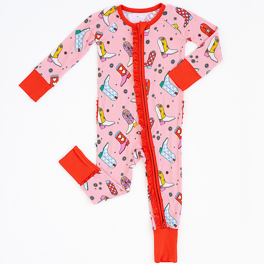 
                      
                        Let's Go (to bed) Girls Convertible Footies with Ruffle
                      
                    