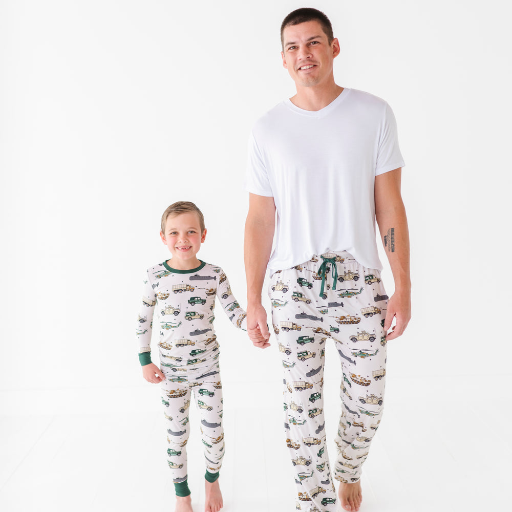 
                      
                        Father and son in matching military pajamas  by Kiki Lulu
                      
                    