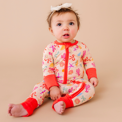 Shell We Go to Bed Pink Convertible Footies