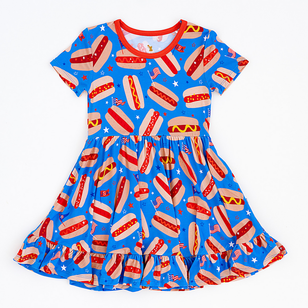 
                      
                        It's The Fourth of July and It Makes Me Want a Hot Dog Real Bad Toddler/Girls Dress
                      
                    