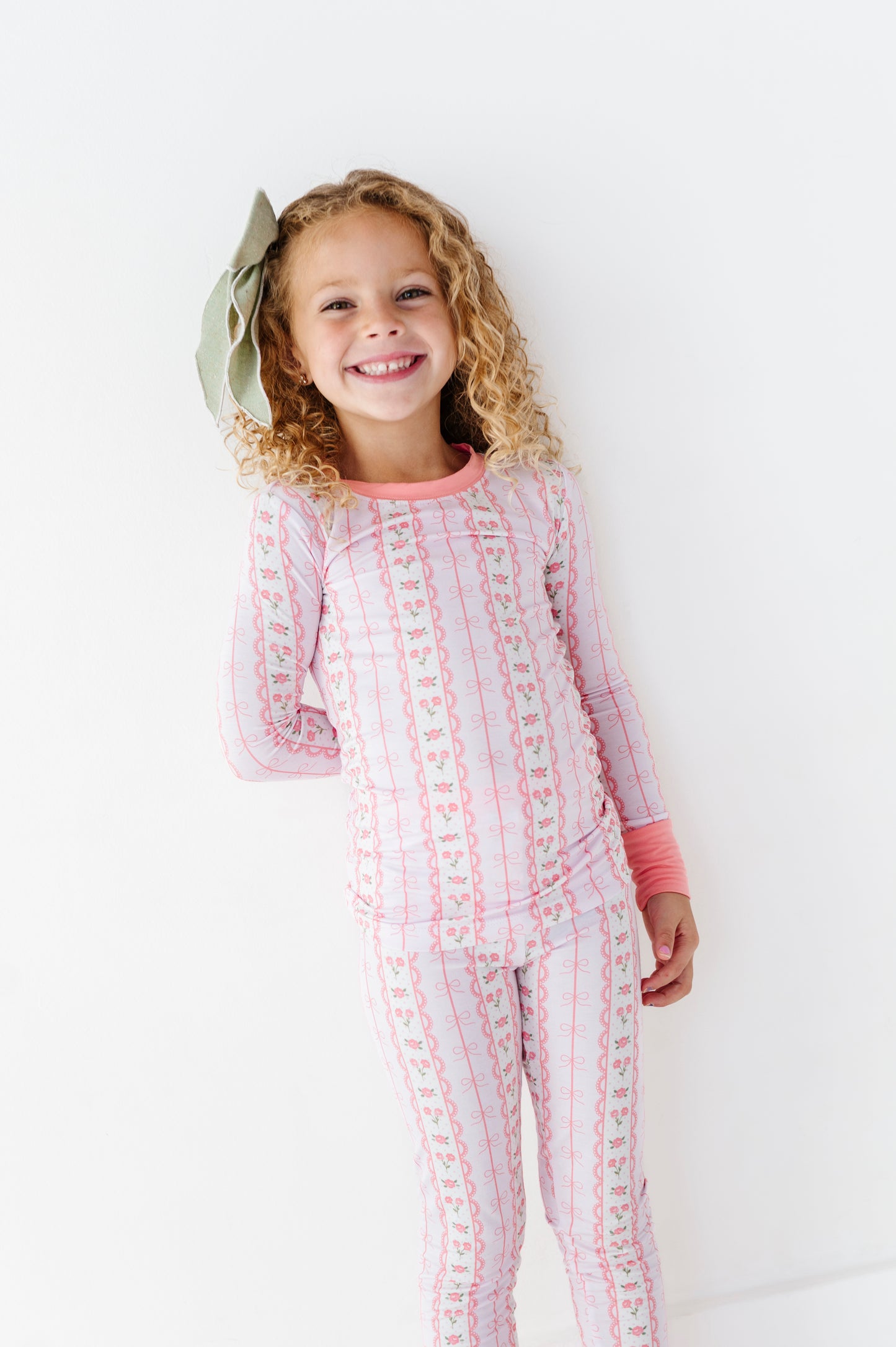 Forget Me Knot Kids Pajamas- Pink
