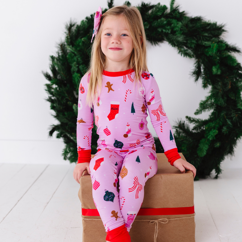 
                      
                        Pink Christmas Kids Pajamas by Kiki and Lulu
                      
                    