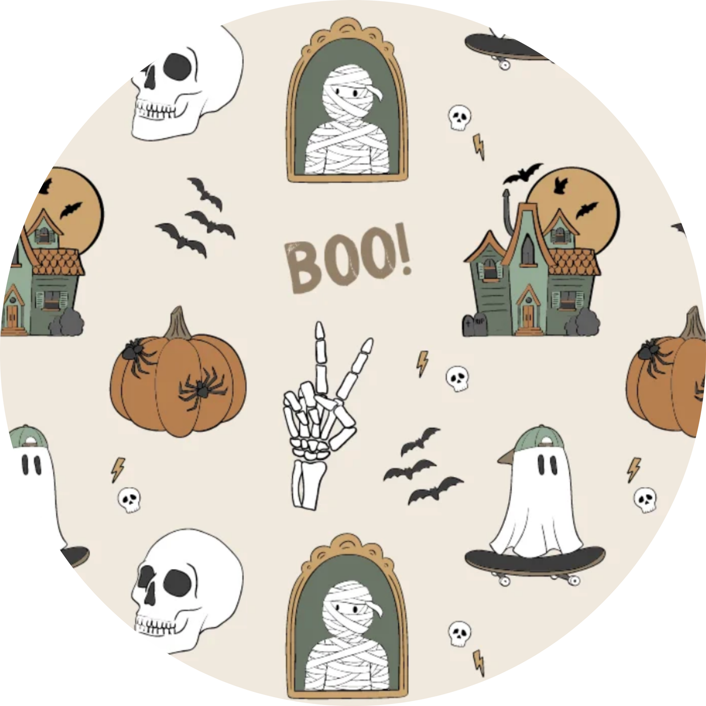 Kids Halloween PJs with Boo Crew Print for sibling matching and cozy memories