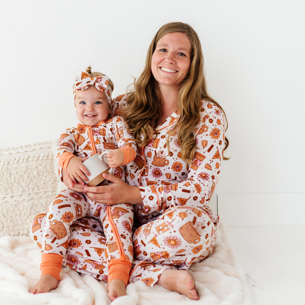 
                      
                        Mom daughter matching  Pumpkin Spice Latte Pajamas
                      
                    