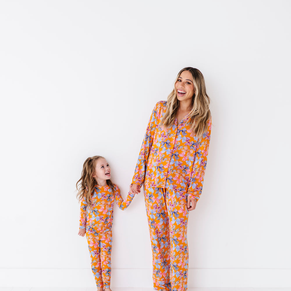 
                      
                        Mother Daughter Mustard Bow Pajamas 
                      
                    