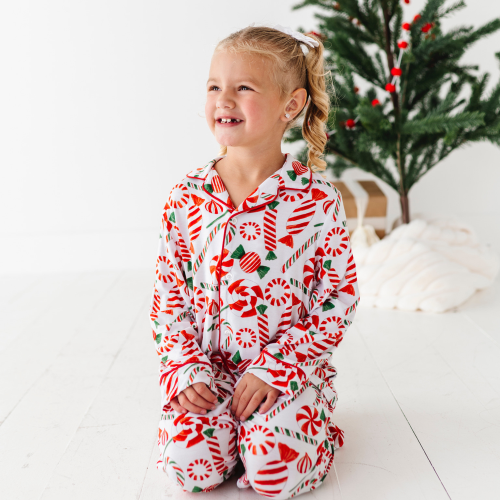 
                      
                        Girl in Peppermint Button Down Pajamas by Kiki and Lulu
                      
                    