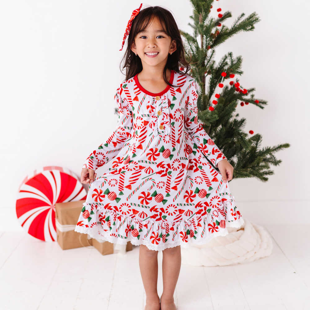 Peppermint Christmas girls nightgown