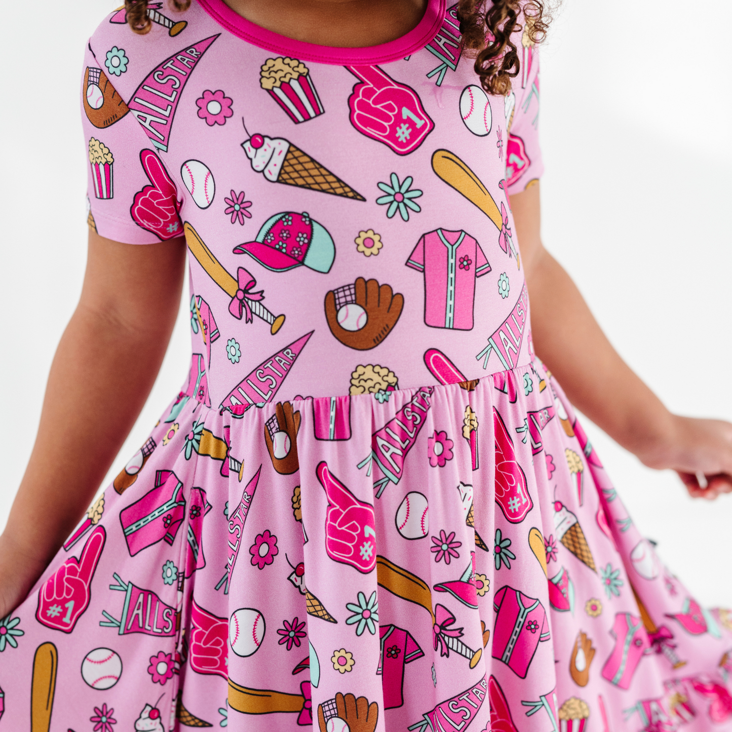 Pink Baseball Pink Toddler/Girls Dress