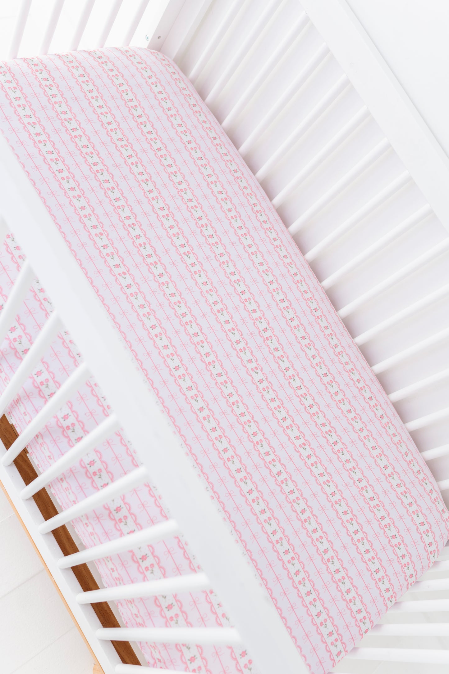 Forget Me Knot Pink Crib Sheet