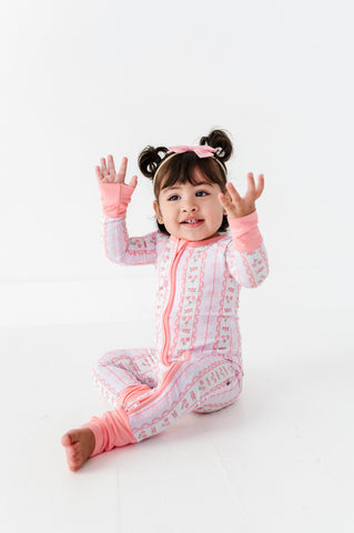 Forget Me Knot Convertible Footies- Pink