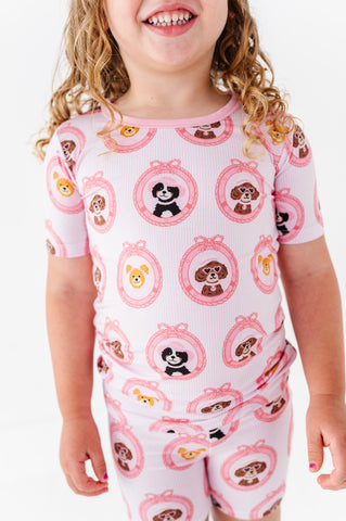 Porthole Pups Shorts Pajamas - Pink
