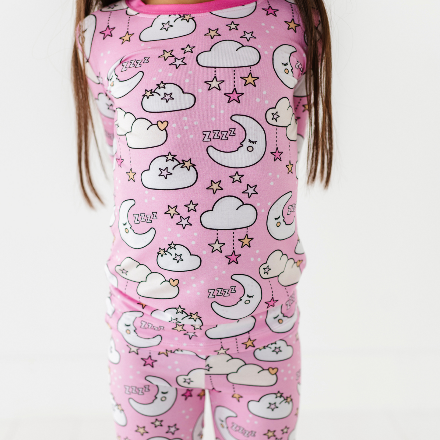 Girl in Pink Sleep Pajamas by Kiki and Lulu