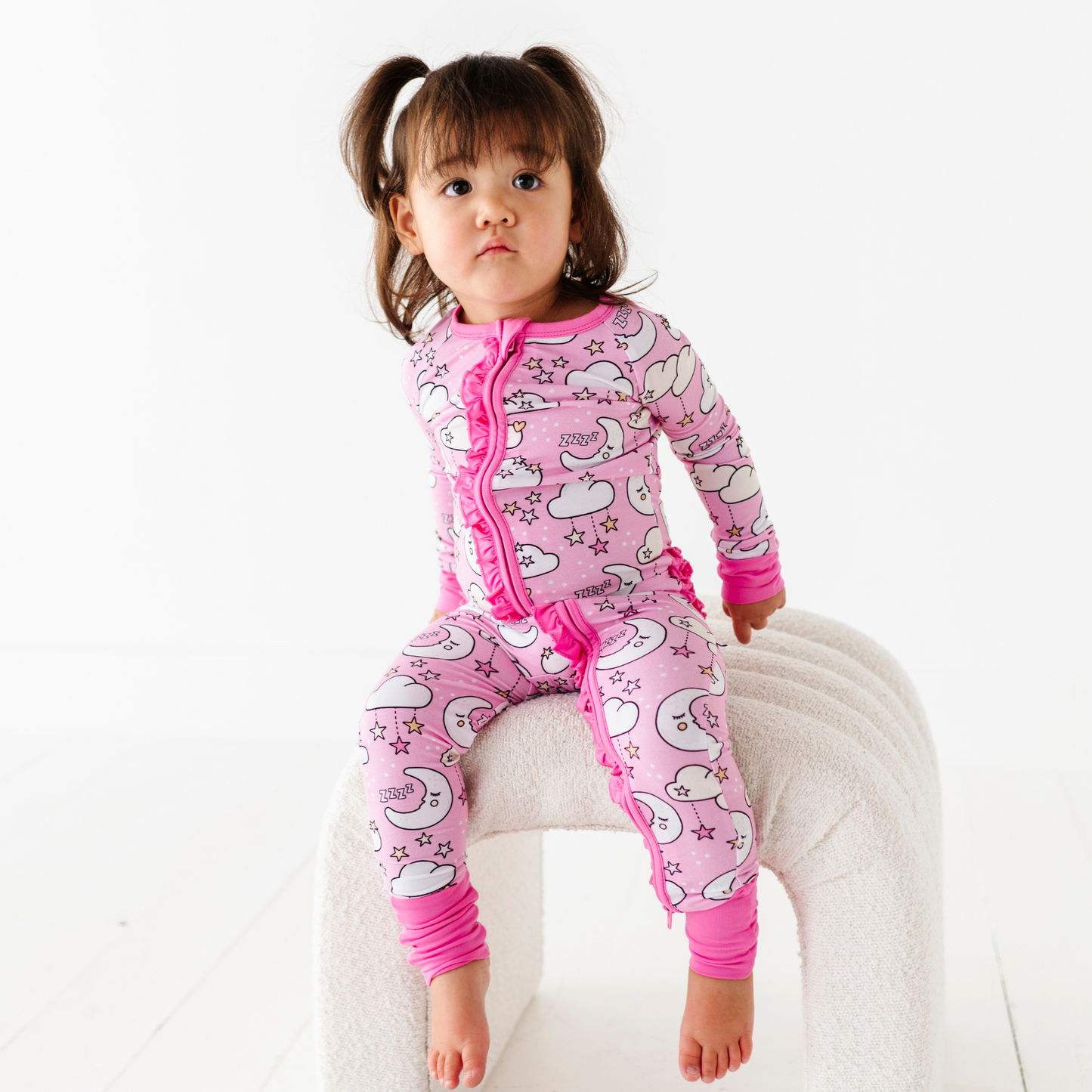 Baby in Pink Zipper Sleep Pajamas by Kiki and Lulu