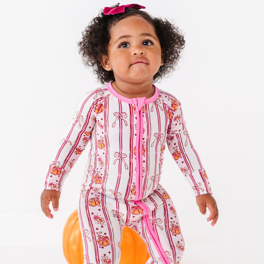 Pumpkin Bow Convertible Footies