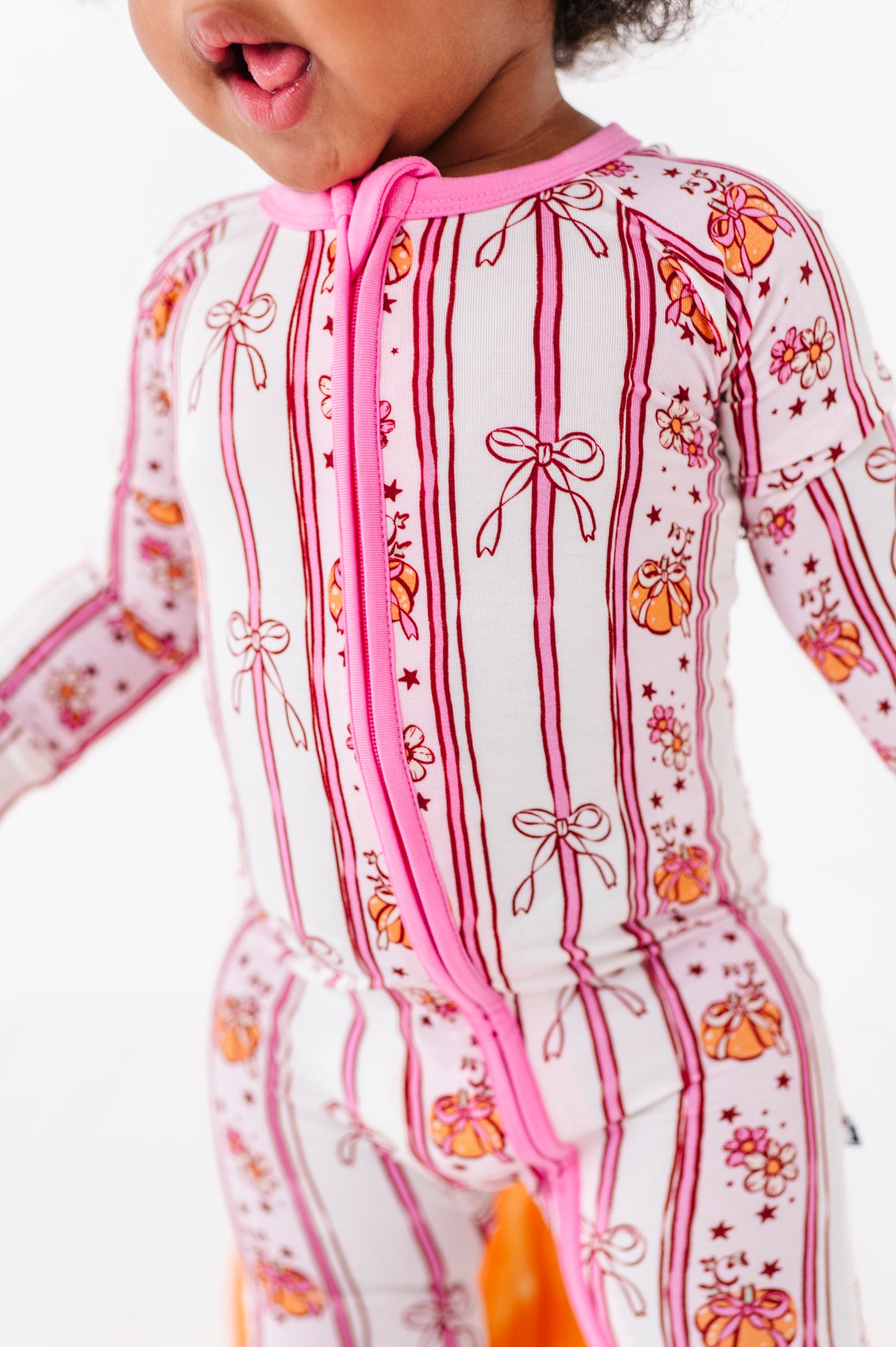 Pumpkin Bow Convertible Footies