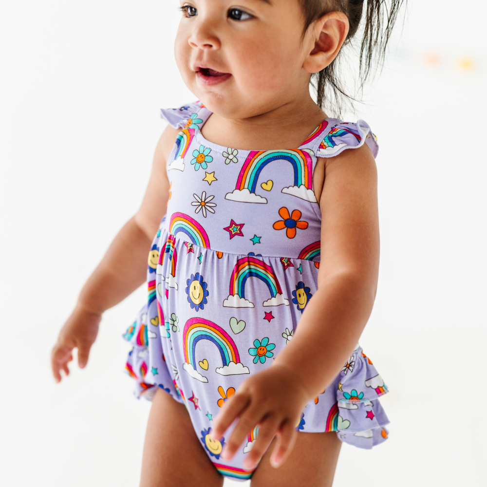 It's All Flowers and Rainbows Bubble Romper