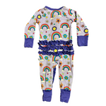 It's All Flowers and Rainbows Convertible Footies with Ruffle