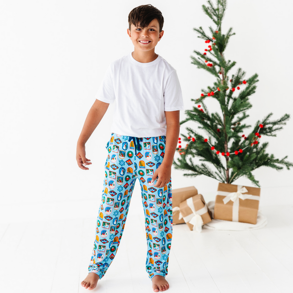 
                      
                        boy wearing ski pajama pants by Kiki and Lulu
                      
                    