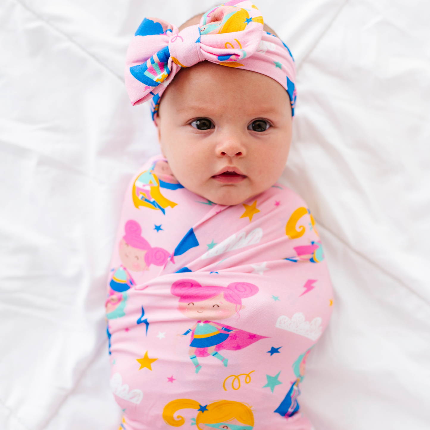 Cozy & Courageous Superhero Swaddle Set with Bow