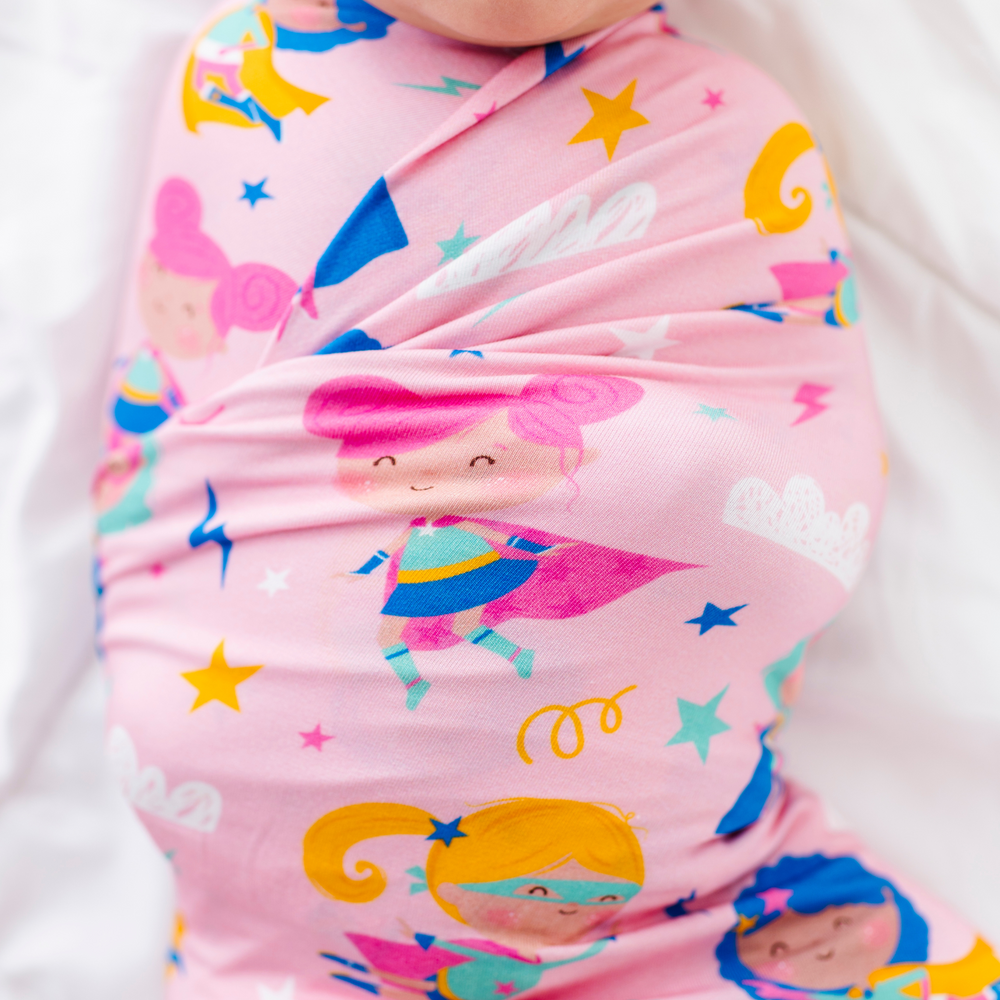 Cozy & Courageous Superhero Swaddle Set with Bow